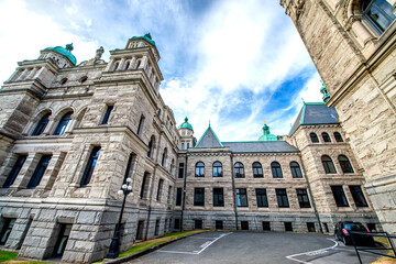 Fototapeta na wymiar Legislative Assembly of British Columbia. Parliament in Vancouver Island