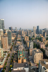 Naklejka premium Aerial view of Vancouver skyscrapers, Canada