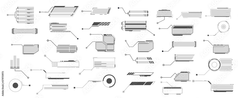Poster futuristic style leader callout hud. modern digital templates applicable for frame layout. informati