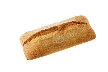 Fresh baked Ciabatta loaf isolated on white