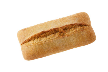 Fresh baked Ciabatta loaf isolated on white