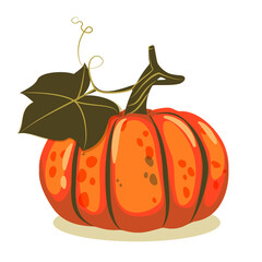 pumpkin with leaves