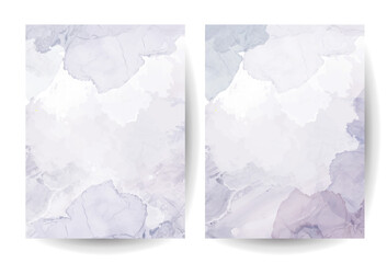Mauve purple watercolor fluid painting vector design cards