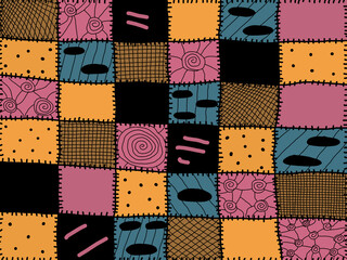 Sally theme patchwork quilt theme - obrazy, fototapety, plakaty