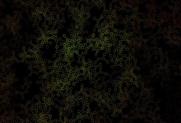 Dark Green, Yellow vector backdrop with artificial intelligence data.