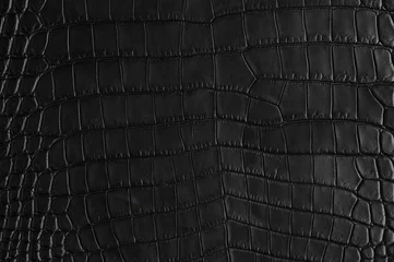Muurstickers Abstract background of seamless crocodile black leather texture © dmitryabaza