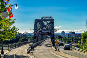 Alexandra Bridge is a steel bridge that crosses Ottawa river, connecting Ottawa city (Ontario) wiht...