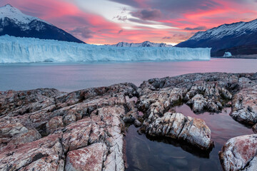Sunrise on glacier