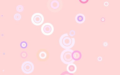 Light Pink, Yellow vector texture with disks.