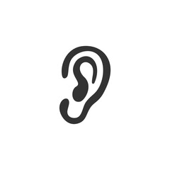 Ear Lobe Side View Outline vector icon