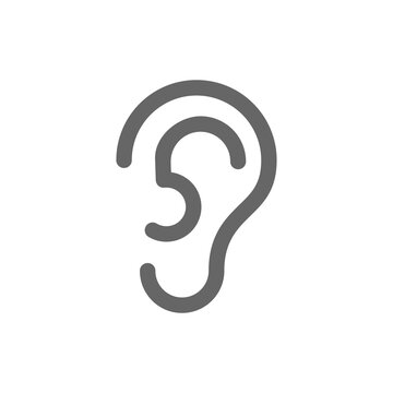 Ear Lobe Side View Outline vector icon