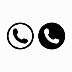 Phone symbol in a circle symbol used for web and mobile