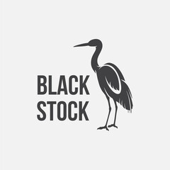 Black Stork Logo Design Template