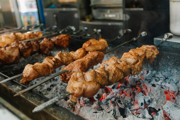 shish kebab on the grill