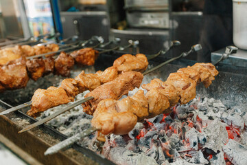 shish kebab on the grill
