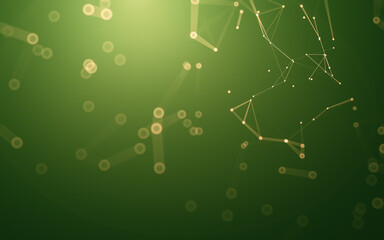 Abstract background. Molecules technology with polygonal shapes, connecting dots and lines....