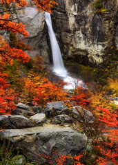 Waterfall in autumn