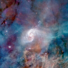 Nebula and stars in deep space. Elements of this image furnished by NASA