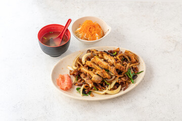 Japanese food taken with topdown view