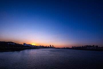 The beautiful landscape of sunset at riverside.