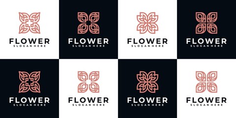 flower beauty logo design inspiration for salon spa skin care and product beauty	