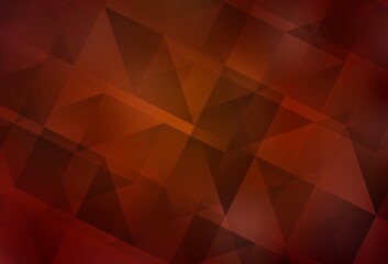 Dark Red, Yellow vector shining triangular layout.