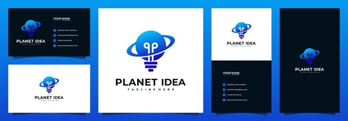 Abstract logo planet idea logo and business card