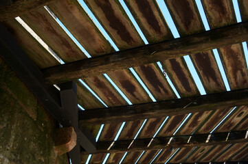 Teil des Baus einer alten Windm&uuml;hle. Hergestellt aus Holz