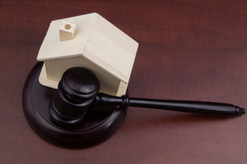 Real estate business and auction concept, judge gavel and house