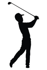 Golf player silhouette vector