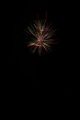 Fototapeta premium 4th of July and new year Fireworks in the night sky. Firework concept background.