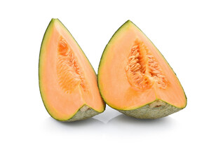 orange cantaloupe melon isolated on white background