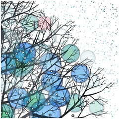 abstract Christmas light background stock with snowflakes vector illustration