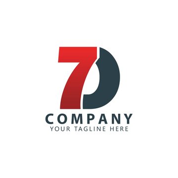Initial 7D Logo Design Vector