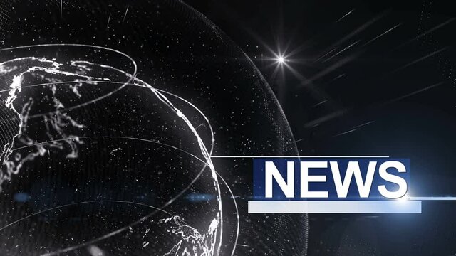 3d rotating world. news generic. Particles with world. movements with light. The lines are moving. particles surrounding the world map 4K

