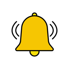 Bell flat icon. Design template vector
