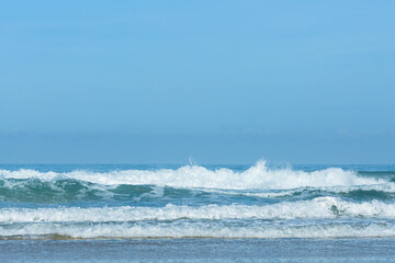 Foam and sea wave on coast line