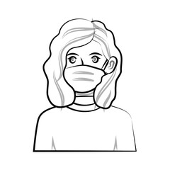 People with Face Masks Illustration