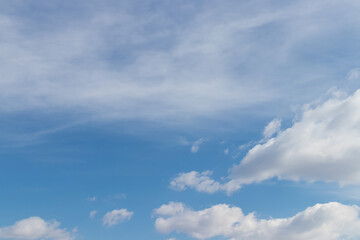 Fototapeta premium Background with light blue sky and white clouds