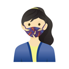 People with Face Masks Illustration
