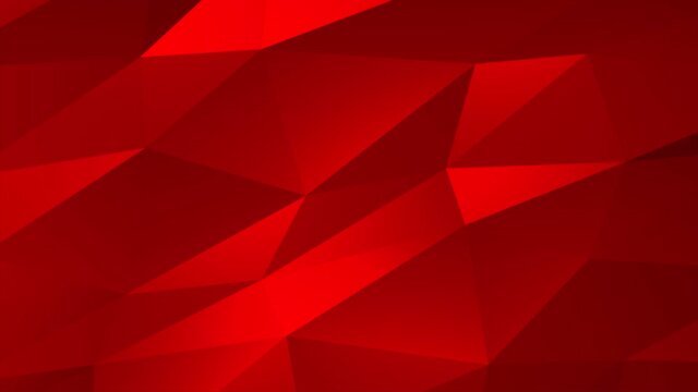 Colorful Red color geometric rumpled triangular low poly style gradient loop graphic background. Polygonal design for business, Corporate Business Presentation, interview, music, Slideshow, Event.