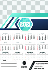 Modern professional 2021 business calendar design  Vector
