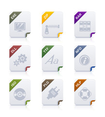 File type icons: System