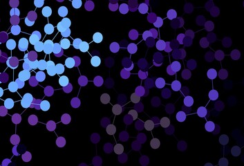 Dark Pink, Blue vector pattern with artificial intelligence network.