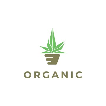 Garden organic  logo design vector template