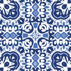 Ornamental azulejo portugal tiles decor.