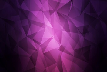 Dark Purple vector shining triangular background.
