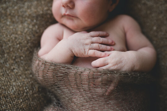 Closeup of peeling baby hands