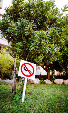 Prohibited sign. Lounge chair not allowed
