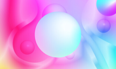 Colorful fluid gradient, light bubbles poster wallpaper background.